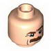Набор LEGO Minifig Head Moustache Dark Bluish Gray Bushy, Dk Bluish Gray Eyebrows, White Pupils Print [Blocked Open Stud], Light Flesh