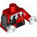 Torso Batman Black Quarters with Female Outline, White Jester's Collar Print / Red Arm Left / Black Arm Right / White Hands