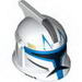 Набор LEGO Minifig Helmet SW Clone Trooper with Holes, Dark Azure Markings and Silver Visor Print (Clone Trooper Lieutenant), Белый