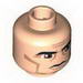 Набор LEGO Minifig Head Male Black Thick Eyebrows, Large Eyes, Cheek Lines Print [Hollow Stud], Light Flesh