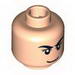 Minifig Head Male Black Eyebrows, Eyelashes, Smile, White Pupils Print [Blocked Open Stud]
