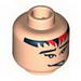 Minifig Head - Black and Red Bangs, Black Eyebrows, Mouth Open to Side Print [Blocked Open Stud]