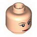 Minifig Head Female with Brown Arched Eyebrows, Eyelashes and Red Lips Print (Trixie) [Blocked Open Stud]