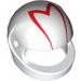 Minifig Helmet Standard with Red 'M' Print