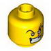 Minifig Head Eyebrows and White Left Eye with Red Scar, Bared Teeth Print [Blocked Open Stud]