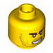 Minifig Head Beard Stubble Brown Eyebrows, Bared Teeth, White Pupils Print [Blocked Open Stud]