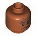 Minifig Head with Forehead Tattoo, White Pupils, Red Print on Reverse [Blocked Open Stud]