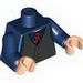 Torso Speed Racer Dark Bluish Gray Pinstriped Waistcoat and Red Tie Print / Dark Blue Arms / Light Flesh Hands