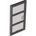 Door 1 x 4 x 6 with 3 Panes and Stud Handle with Trans-Black Glass