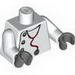 Torso Hospital Lab Coat, Open Collar, Stethoscope, Pocket Pen and Thermometer Print / White Arms / Dark Bluish Gray Hands
