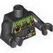 Torso Agents Villain Wetsuit with Zipper and Green Slime Print / Black Arms / Black Hands