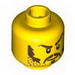Minifig Head Moustache Brown Long, Sideburns, Stubble, Thick Eyebrows, White Pupils Print [Blocked Open Stud]