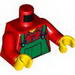 Torso Green Overalls, Blue Check Shirt with Back Print / Red Arms / Yellow Hands