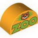 Duplo Brick 2 x 4 x 2 Curved Top with ''Zoo'' and Lion Head Print