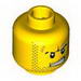 Minifig Head Dual Sided Power Miner Beard Stubble, Gray Smudge, Orange Scars, Determined / Alarmed Print [Blocked Open Stud]