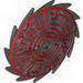 Bionicle Weapon Saw Blade Shield with Red Geometric Print