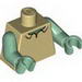 Torso SpongeBob with Sand Green Neck, Shirt Collar Print / Sand Green Arms / Sand Green Hands