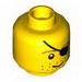 Minifig Head Male Eyepatch, Brown Eyebrows, Stubble Print [Blocked Open Stud]