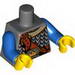 Torso Castle Fantasy Era Scale Mail, Crown on Buckle, Chest Strap Print / Blue Arms / Yellow Hands