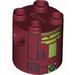 Brick Round 2 x 2 x 2 Robot Body with Black Rectangle Outlines and Lime Droid Print [R7-A7]