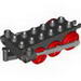 Duplo Train Steam Engine Chassis with Light Bluish Gray Drive Rod and Red Wheels
