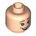 Minifig Head Male Large Grin and Dimples, Asian Eyes, White Pupils Print [Blocked Open Stud]