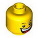 Набор LEGO Minifig Head Dual Sided with Huge Grin, White Pupils, Eyebrows / Sad with Tear Print [Hollow Stud], Желтый