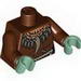 Torso Castle Fantasy Era with Tooth Necklace and Rope Belt Print / Reddish Brown Arms / Sand Green Hands