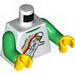 Torso Classic Space Minifig Floating Print / Green Arms / Yellow Hands