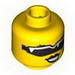 Minifig Head Female with Black Lips, Black Sunglasses Print [Blocked Open Stud]