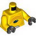 Torso Alien with Skin Folds and Black Eye Print / Yellow Arms / Black Hands