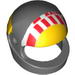 Minifig Helmet Standard with Small Red Stripe Print