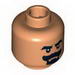 Minifig Head Beard Black Van Dyke with Thick Black Moustache and Eyebrows Print [Blocked Open Stud]