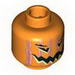 Minifig Head Dual Sided Pumpkin Vertical Lines Print [Blocked Open Stud]