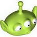 Minifig Head Modified Toy Story Alien with Antenna and Three Eyes Print