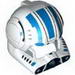 Minifig Helmet SW Clone Pilot with Open Visor and Blue Markings Print