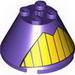 Cone 4 x 4 x 2 with Axle Hole and Yellow Teeth Print