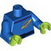 Torso Space Ringed Planet and Black Belt Print / Blue Arms / Lime Hands