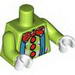 Torso with 3 large Red Buttons and Red Polka Dot Bow Tie Print / Lime Arms / White Hands