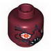 Minifig Head Alien with Bloodshot Eyes and White Fangs Print [Blocked Open Stud]