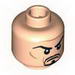 Minifig Head Black Goatee, Arched Eyebrows, White Pupils [Blocked Open Stud]