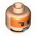 Набор LEGO Minifig Head Male Stern Black Eyebrows, Pupils and Orange Visor Print [Hollow Stud], Light Flesh