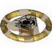 Ring with Centre Triangle with Gold Bands and Crab Print [Atlantis Key]