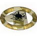 Ring with Centre Triangle with Gold Bands and Turtle Print [Atlantis Key]
