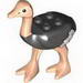 Набор LEGO Ostrich with White Tail and Wingtips / Light Flesh Legs and Head [Complete Assembly], Черный
