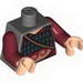 Torso Silver Scale Mail, Sash with Swirly Print, Strap Over Shoulder / Dark Red Arms / Light Flesh Hands