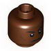Minifig Head Grim Face with Cheek Lines, Thin Eyebrows and White Pupils [Blocked Open Stud]