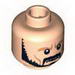 Minifig Head Trimmed Beard, Moustache, Silver Cheek Mark, Determined Expression Print [Blocked Open Stud]