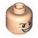 Minifig Head Beard Stubble, Arched Eyebrow, Bared Teeth Print [Blocked Open Stud]