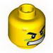 Minifig Head Dual Sided Male with Red Scars, Scowl / Determined Print [Blocked Open Stud]